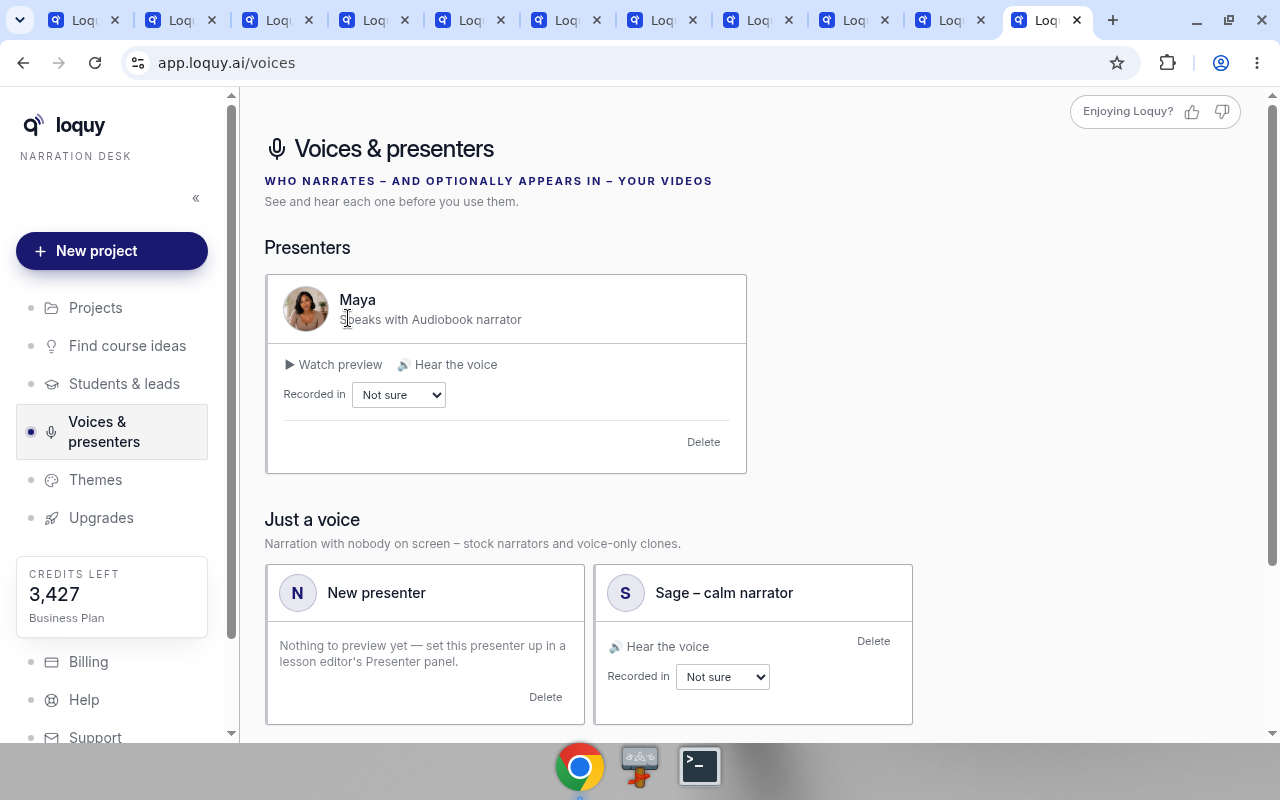 Clone card with Recorded in language dropdown